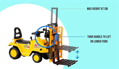Kids Manual Forklift Ride-On with Working Mast Lift and Pallet - Mekamart Australia