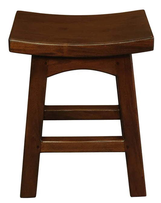 Tokyo Solid Mahogan Timber Footstool (Mahogany) - Mekamart Australia