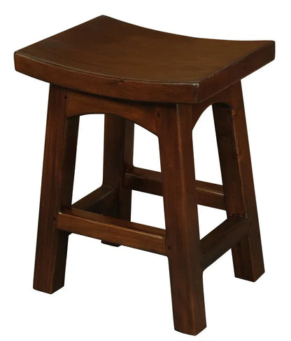 Tokyo Solid Mahogan Timber Footstool (Mahogany) - Mekamart Australia