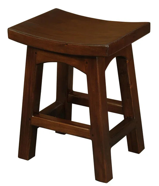 Tokyo Solid Mahogan Timber Footstool (Mahogany) - Mekamart Australia