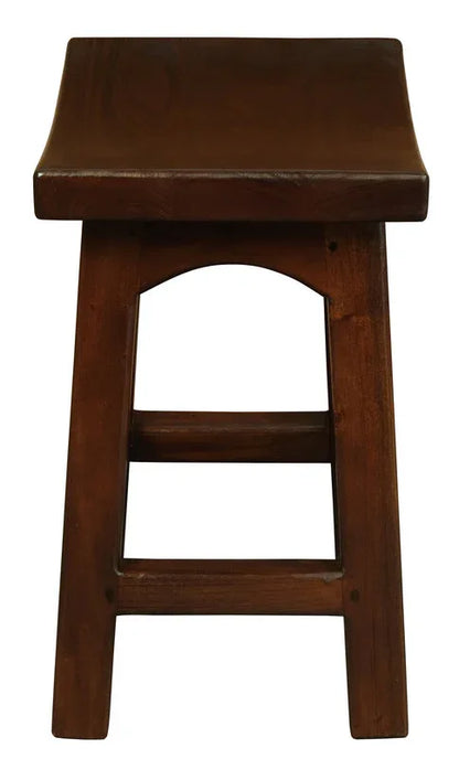 Tokyo Solid Mahogan Timber Footstool (Mahogany) - Mekamart Australia