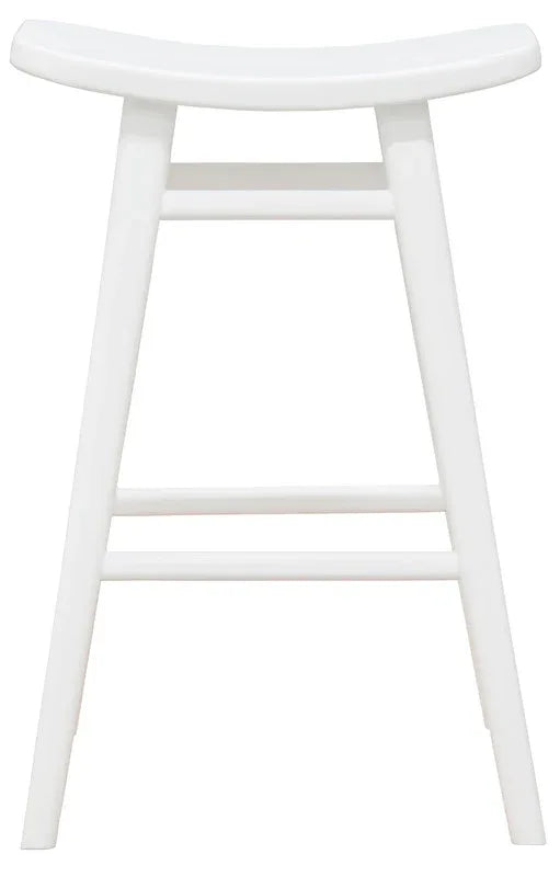 Aria Oval Solid Timber Counter Stool (White) - Mekamart Australia