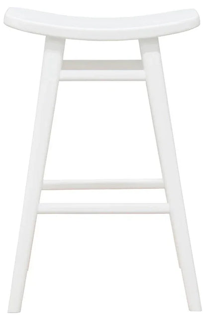 Aria Oval Solid Timber Counter Stool (White) - Mekamart Australia