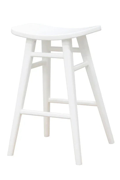 Aria Oval Solid Timber Counter Stool (White) - Mekamart Australia