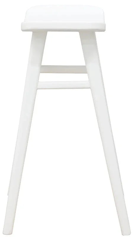 Aria Oval Solid Timber Counter Stool (White) - Mekamart Australia
