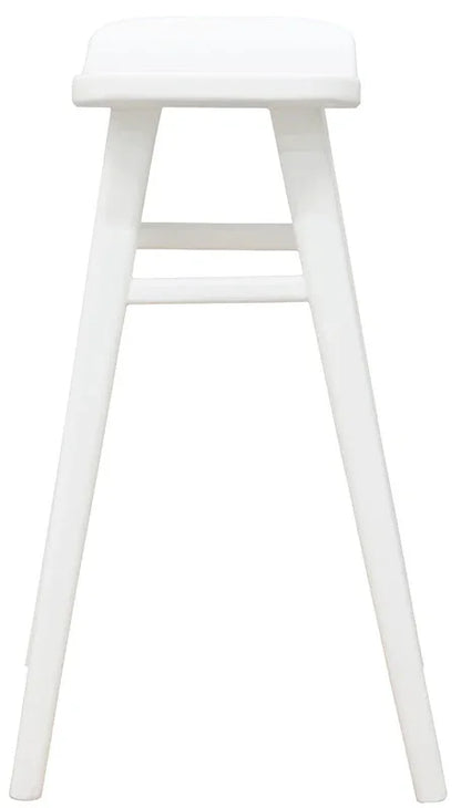 Aria Oval Solid Timber Counter Stool (White) - Mekamart Australia