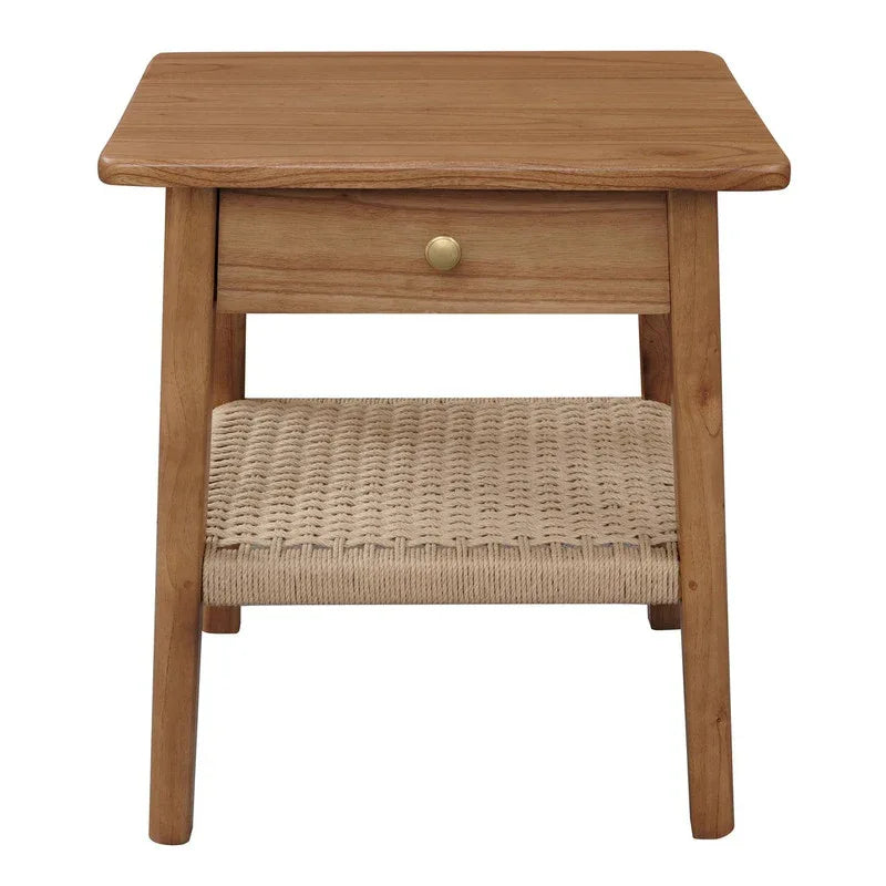 Kelly 1-Drawer Bedside Table (Almond) - Mekamart Australia