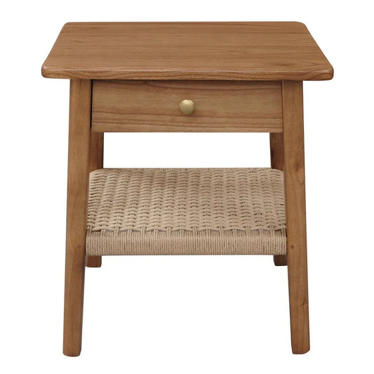 Kelly 1-Drawer Bedside Table (Almond) - Mekamart Australia