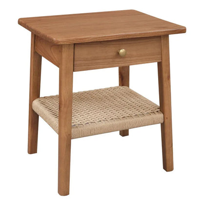 Kelly 1-Drawer Bedside Table (Almond) - Mekamart Australia