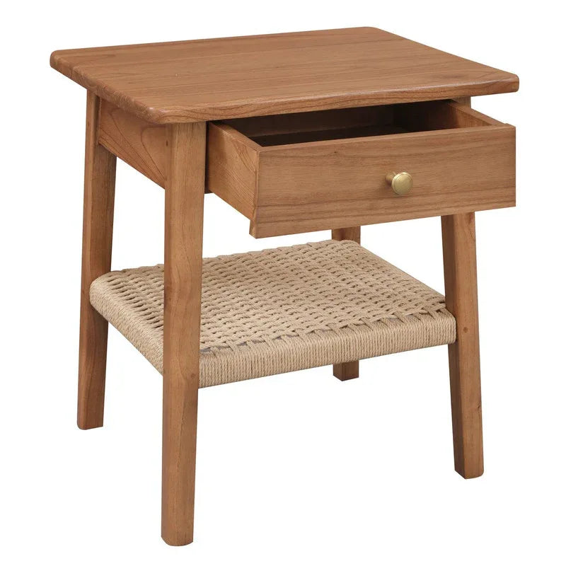 Kelly 1-Drawer Bedside Table (Almond) - Mekamart Australia