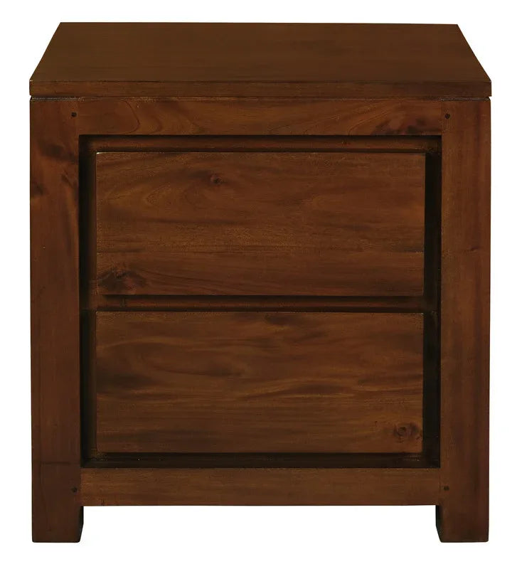Amsterdam 2 Drawer Bedside Table (Mahogany) - Mekamart Australia