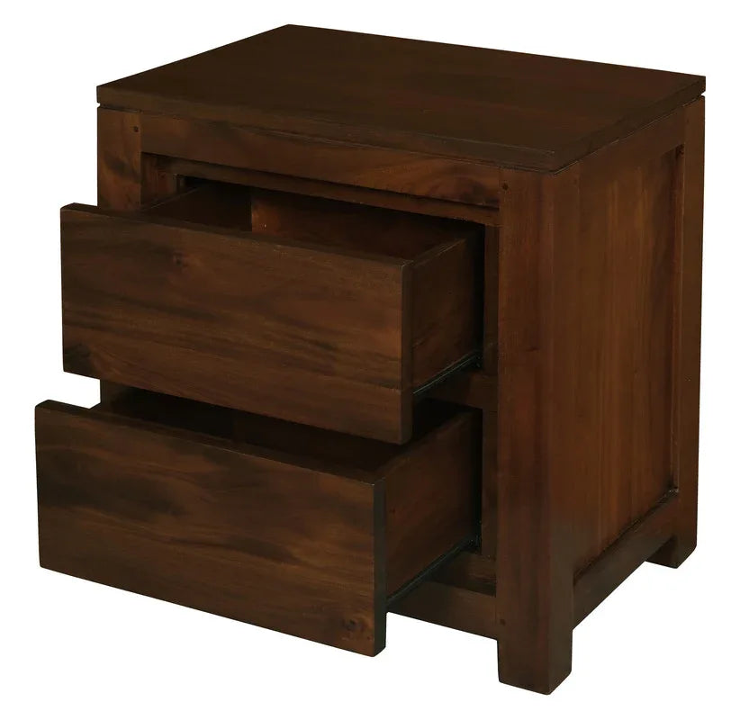 Amsterdam 2 Drawer Bedside Table (Mahogany) - Mekamart Australia