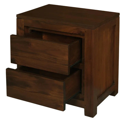 Amsterdam 2 Drawer Bedside Table (Mahogany) - Mekamart Australia