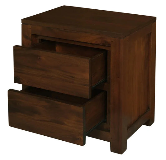 Amsterdam 2 Drawer Bedside Table (Mahogany) - Mekamart Australia
