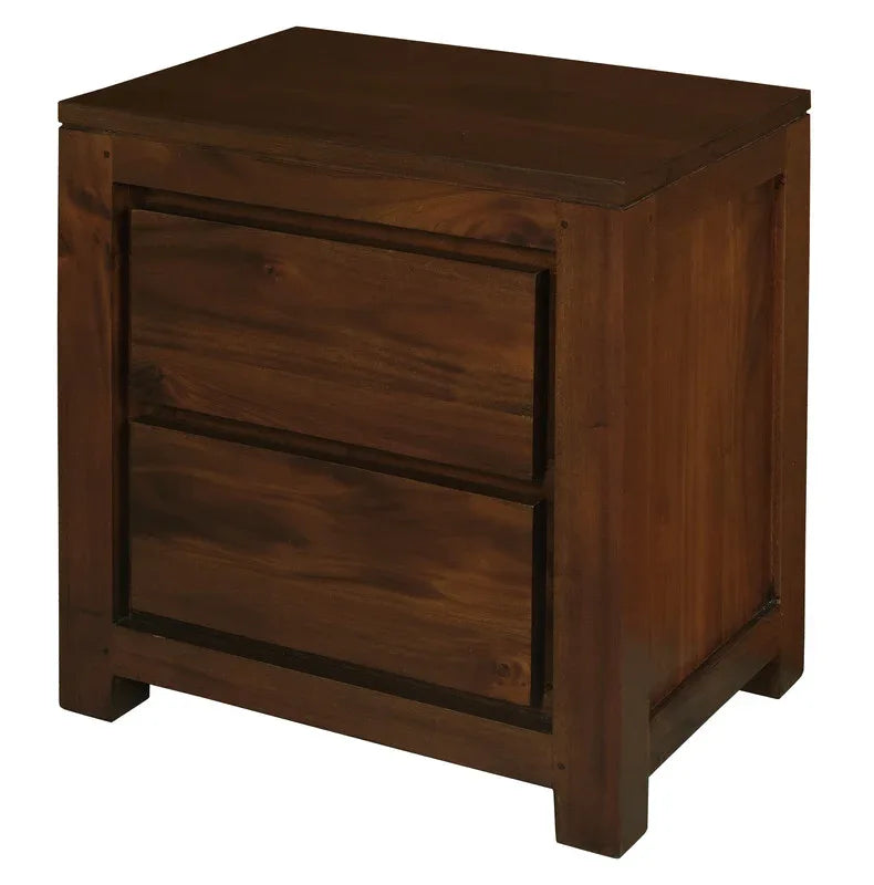 Amsterdam 2 Drawer Bedside Table (Mahogany) - Mekamart Australia
