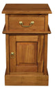 Tasmania 1 Solid Door 1 Drawer Bedside (Light Pecan) - Mekamart Australia