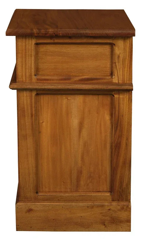 Tasmania 1 Solid Door 1 Drawer Bedside (Light Pecan) - Mekamart Australia