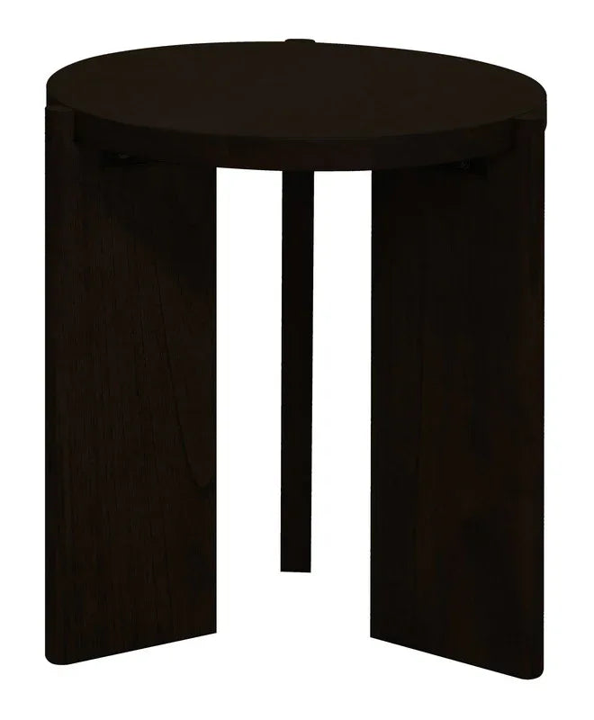 Apollo Round Solid Timber Side Table (Black) - Mekamart Australia