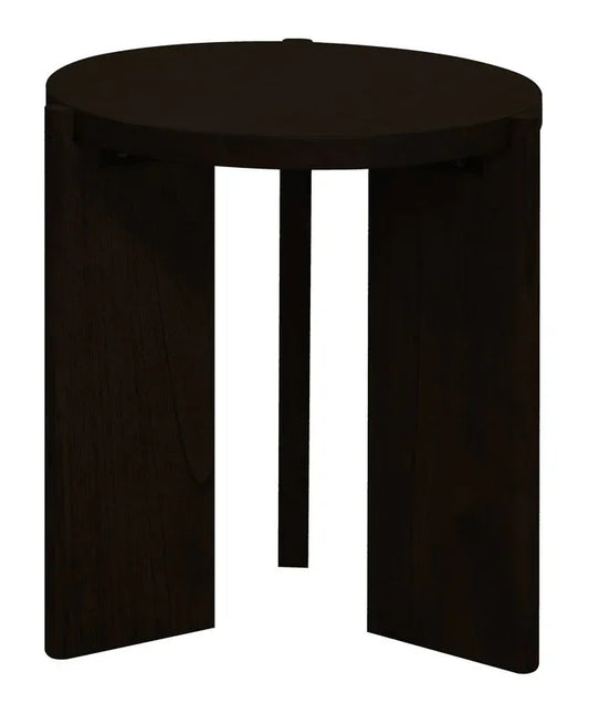 Apollo Round Solid Timber Side Table (Black) - Mekamart Australia