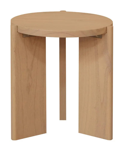 Apollo Round Solid Timber Side Table (Natural) - Mekamart Australia