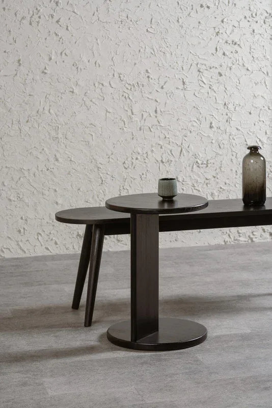Brentwood Round Solid Timber Lamp Table (Black) - Mekamart Australia