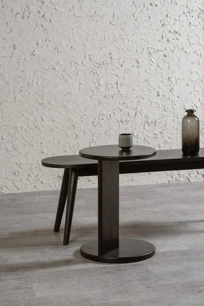 Brentwood Round Solid Timber Lamp Table (Black) - Mekamart Australia