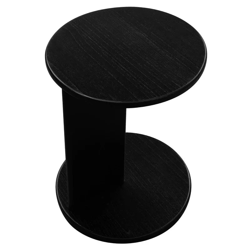 Brentwood Round Solid Timber Lamp Table (Black) - Mekamart Australia