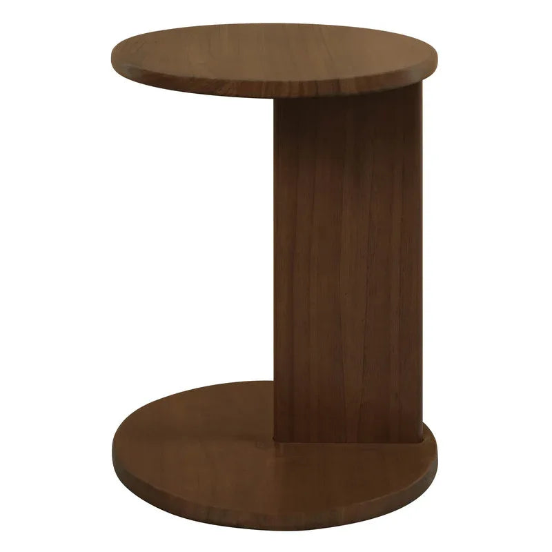 Brentwood Round Solid Timber Lamp Table (Walnut) - Mekamart Australia