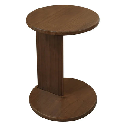 Brentwood Round Solid Timber Lamp Table (Walnut) - Mekamart Australia