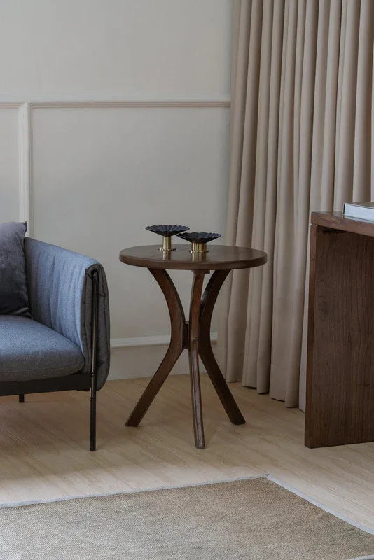 Gatsby Round Side Table - Small (Walnut) - Mekamart Australia