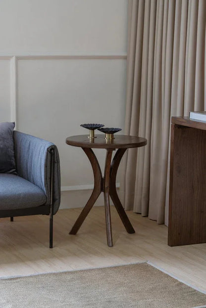Gatsby Round Side Table - Small (Walnut) - Mekamart Australia