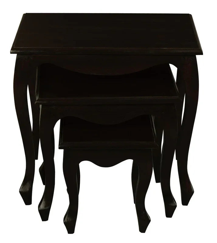 Queen Ann Nest of Table Set of 3 (Chocolate) - Mekamart Australia