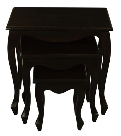 Queen Ann Nest of Table Set of 3 (Chocolate) - Mekamart Australia