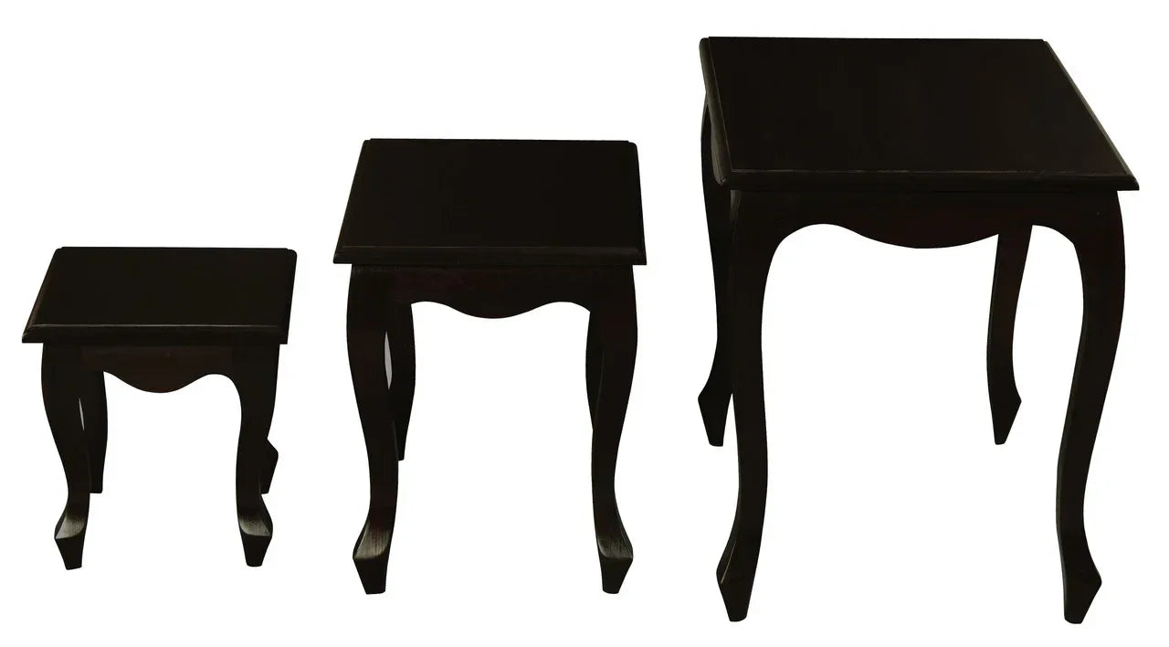Queen Ann Nest of Table Set of 3 (Chocolate) - Mekamart Australia