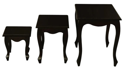 Queen Ann Nest of Table Set of 3 (Chocolate) - Mekamart Australia