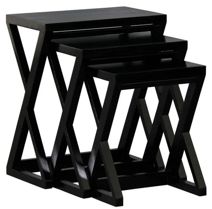 Manhattan Nest of Tables - Set of 3 (Black) - Mekamart Australia