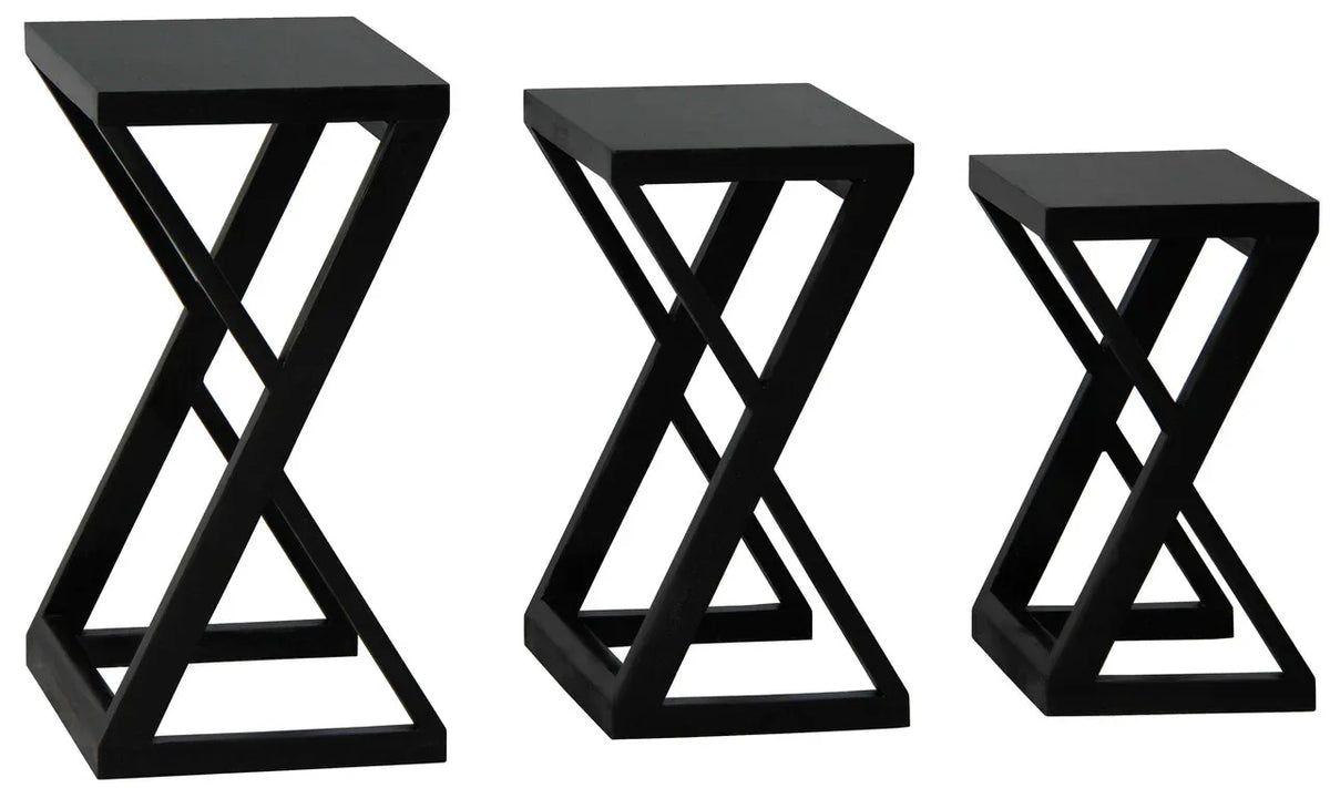 Manhattan Nest of Tables - Set of 3 (Black) - Mekamart Australia