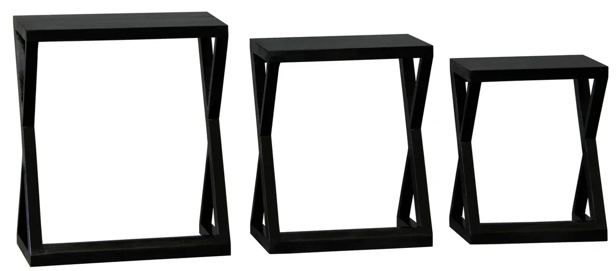 Manhattan Nest of Tables - Set of 3 (Black) - Mekamart Australia