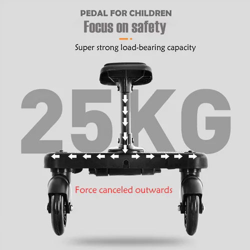 Baby Jogger Glider Board 2 in 1 Kid Stroller Board with Dismountable Seat AU black wheel - Mekamart Australia