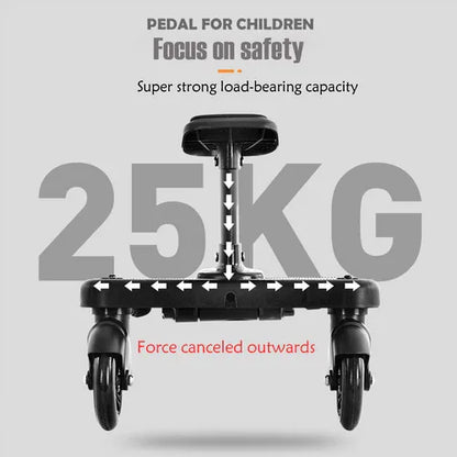 Baby Jogger Glider Board 2 in 1 Kid Stroller Board with Dismountable Seat AU black wheel - Mekamart Australia