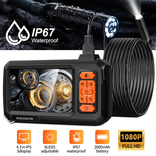 5M 8mm Lens Industrial Endoscope 1080P Digital Borescope Inspection Camera LED Lamp