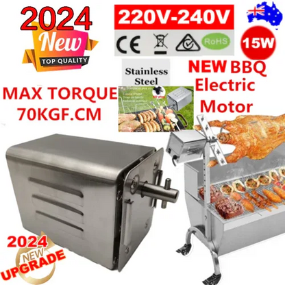 Electric BBQ Rotisserie Motor Spit Stainless Steel BBQ Campfire Motor AU Plug - Mekamart Australia