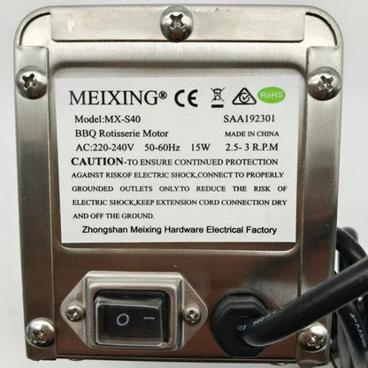 Electric BBQ Rotisserie Motor Spit Stainless Steel BBQ Campfire Motor AU Plug - Mekamart Australia