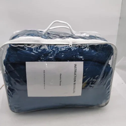 Double-side Flannel Heated Electric Throw Blanket Fast Heating Warm Washable Blue - Mekamart Australia