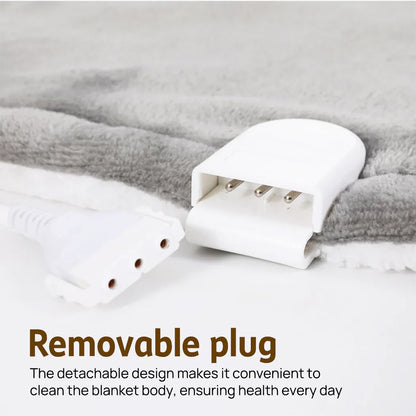 Double-side Flannel Heated Electric Throw Blanket Fast Heating Warm Washable gray - Mekamart Australia