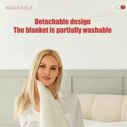 Double-side Flannel Heated Electric Throw Blanket Fast Heating Warm Washable gray - Mekamart Australia