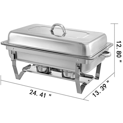 9L Chafing Dish Set Buffet Pan Bain Marie Bow Stainless Steel Food Warmer(1*9L) - Mekamart Australia