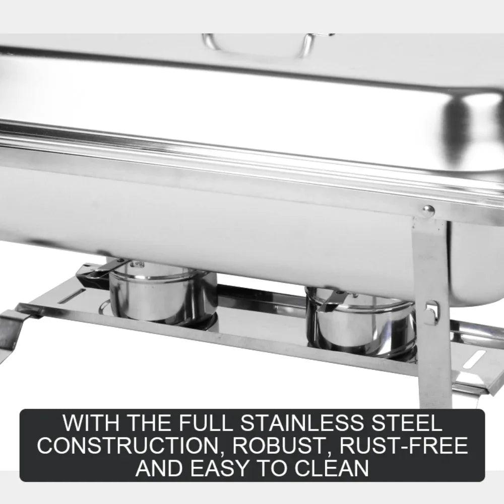 9L Chafing Dish Set Buffet Pan Bain Marie Bow Stainless Steel Food Warmer(1*9L) - Mekamart Australia