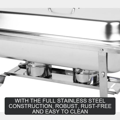 9L Chafing Dish Set Buffet Pan Bain Marie Bow Stainless Steel Food Warmer(1*9L) - Mekamart Australia