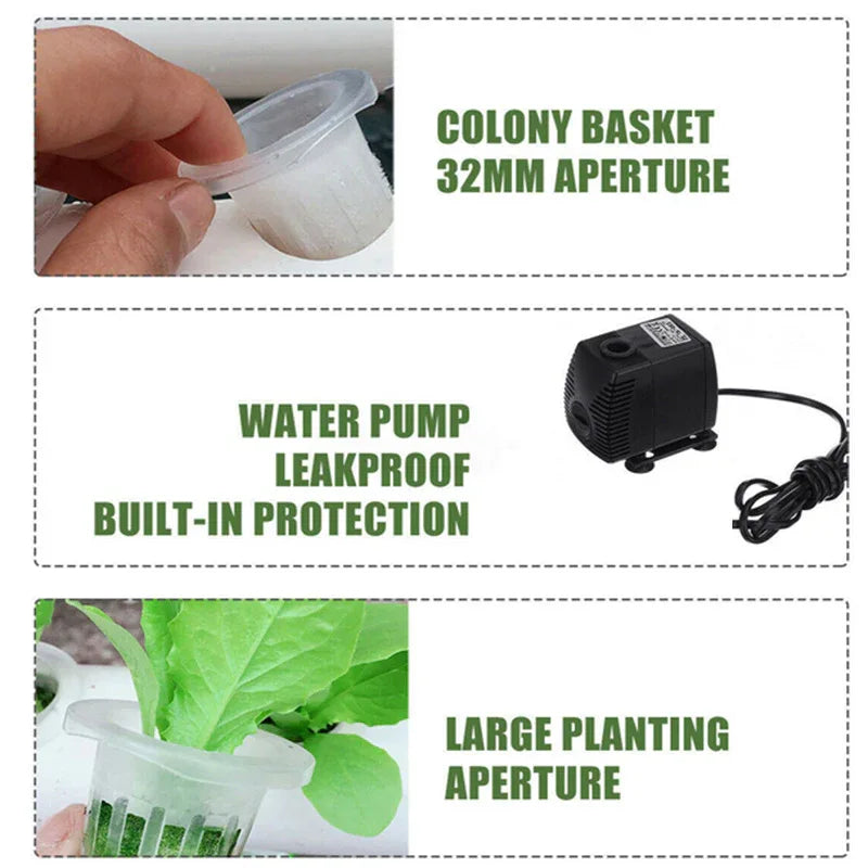 108 Plant Sites Hydroponic Grow Tool Kit Vegetable Garden Hydroponic Grow System - Mekamart Australia